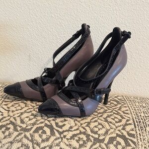Tory Burch Black and Purple Heels